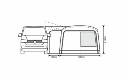 Outdoor Revolution Cayman Combo Air Vorzelt Low 180 Bis 210 Cm -Markisen Serie 636907 4332467