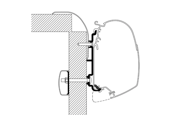Thule Adapter T 4200 VW T5/T6 Minivan Reimo Multi Rail S 3 Thule Adapter T 4200 VW T5/T6 Minivan Reimo Multi Rail S