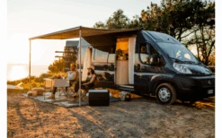 Fiamma F80s Ducato 320 Markise Gehäusefarbe Deep Black Tuchfarbe Royal Grey 320 Cm -Markisen Serie 822710 5315042